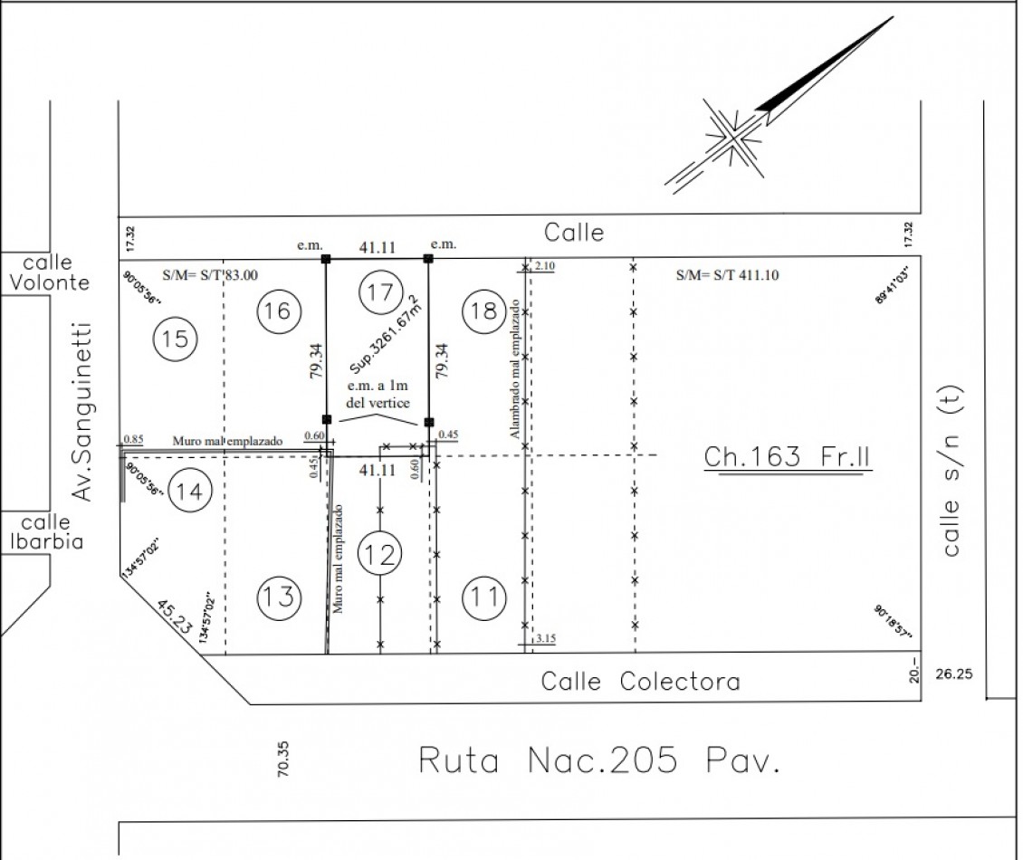 Lote a 200 metros de la ruta 205 ( Volente y Sanguinetti)